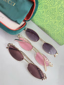 Óculos Gucci Com Armação Dourada