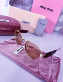 Óculos Miu Miu Marrom Detalhes Laterais 044